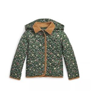 Ralph Lauren Floral Quilted Kids Jacket - Green and Brown